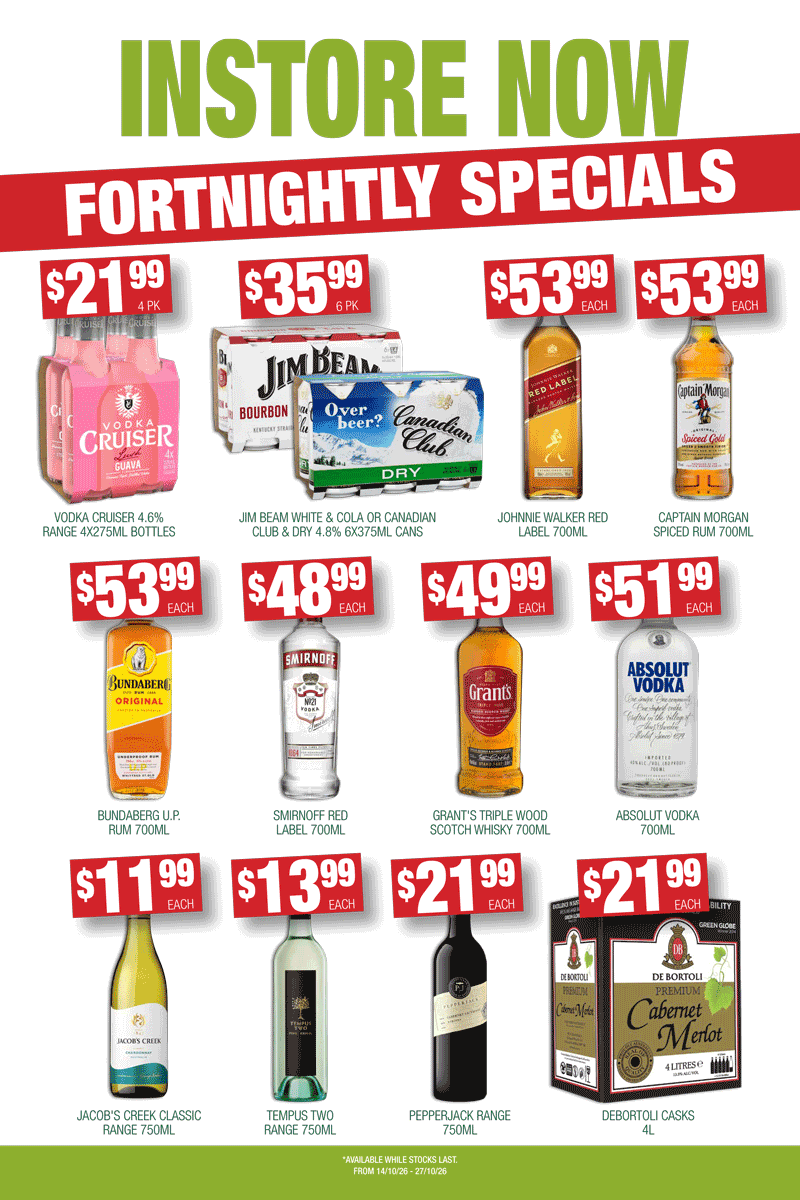October Bottle Shop Specials Minto